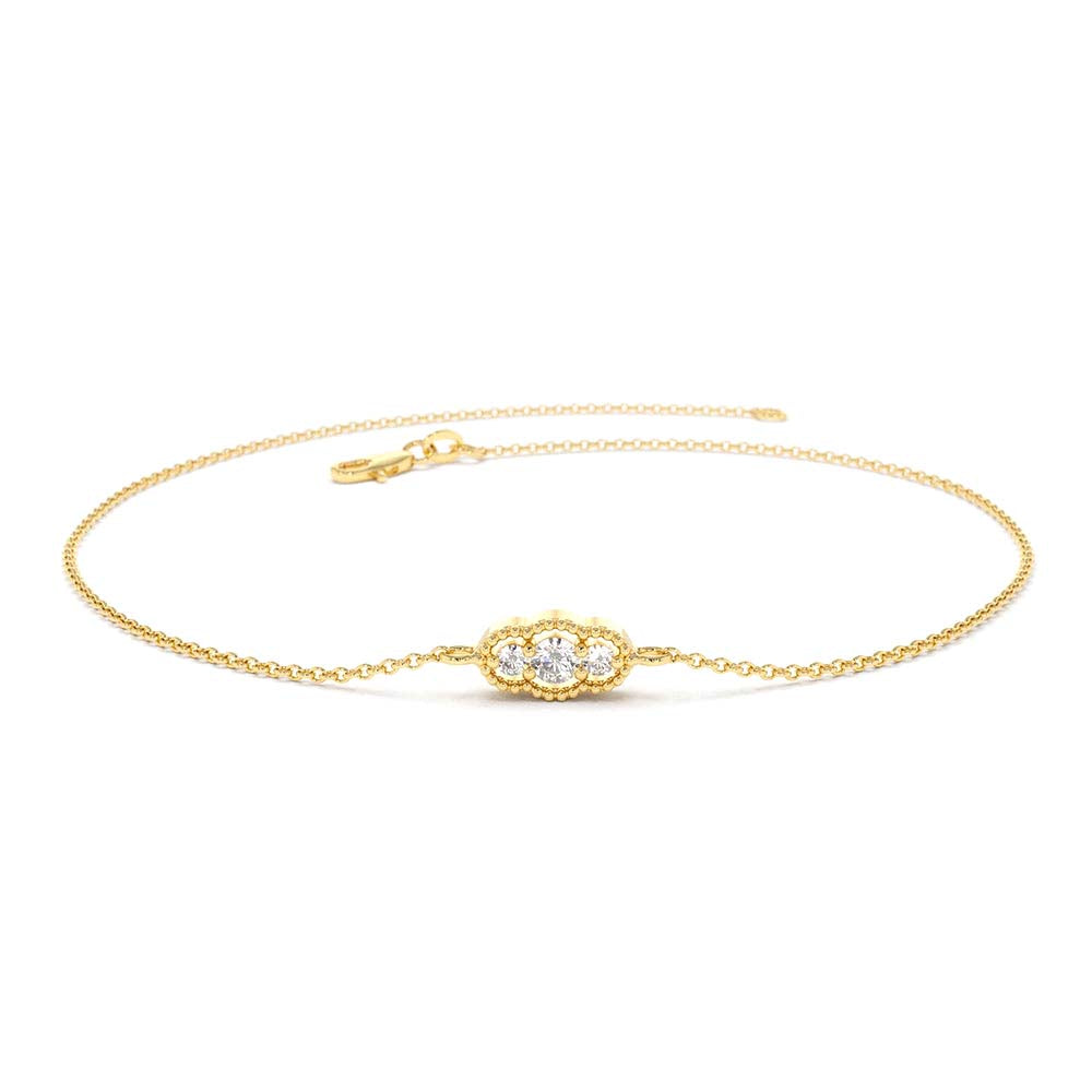 Art Deco Chain Bracelet in 14K Gold — view 1