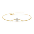 Diamond Clover Bracelet in 14K Gold — view 1