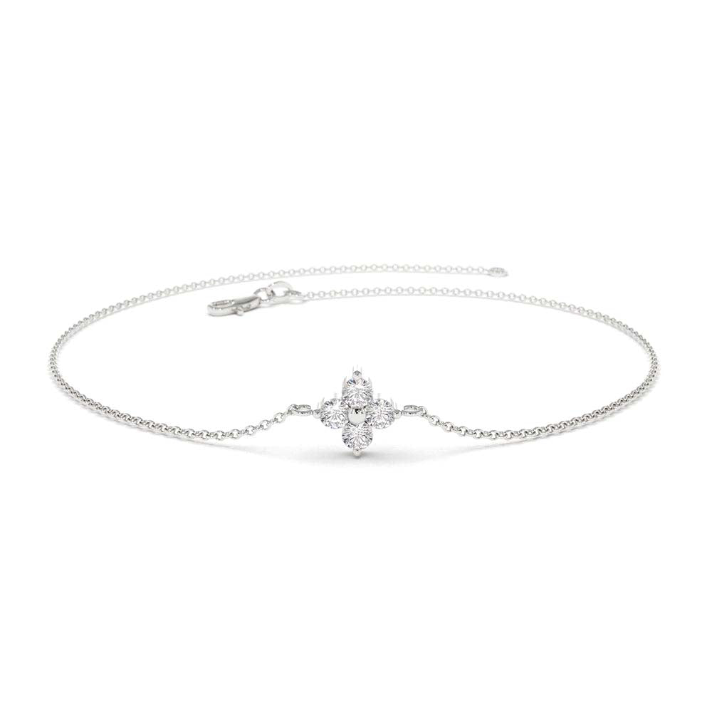 Diamond Clover Bracelet in 14K Gold — view 4