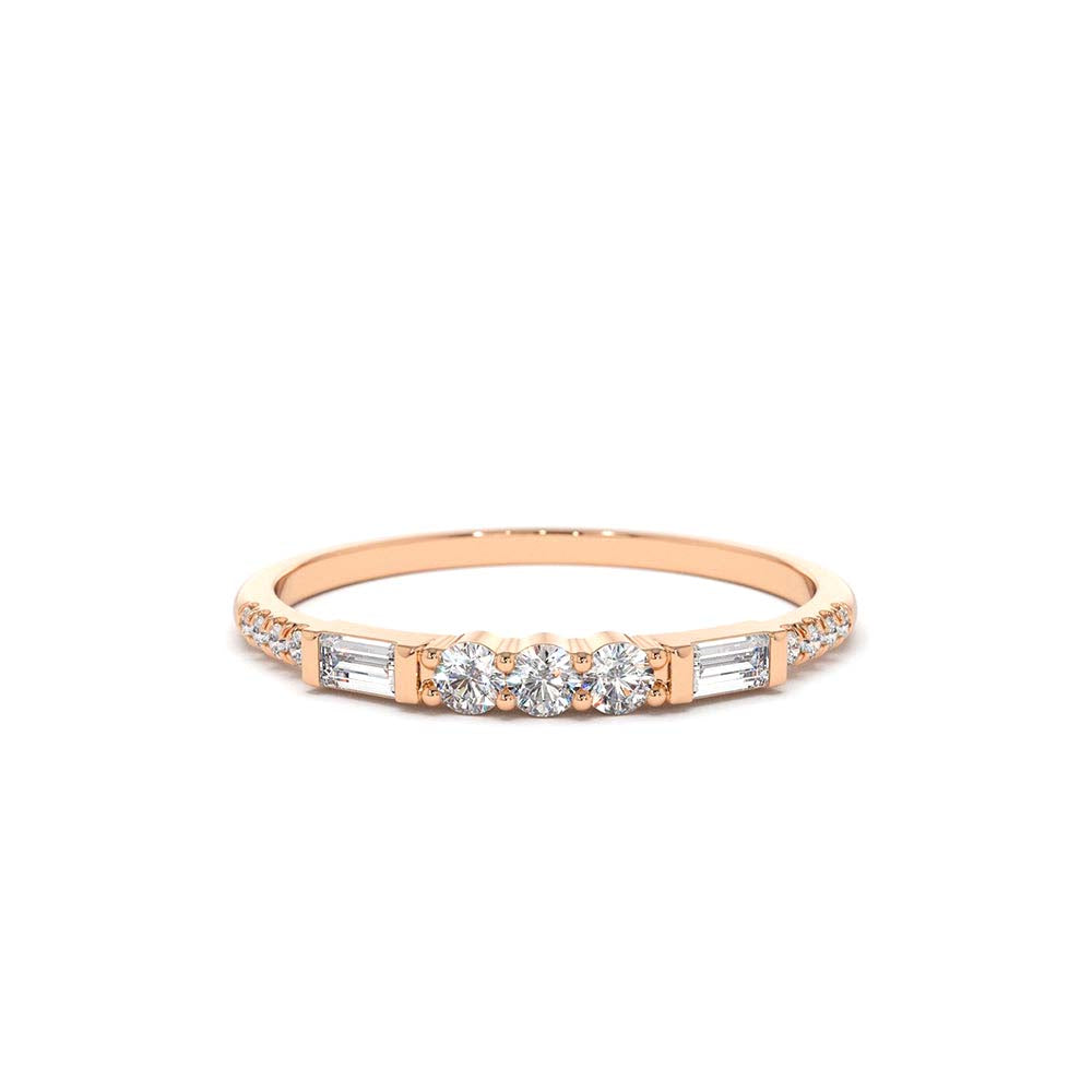 Three Diamond Equilibrium Ring in 14K Gold — view 4