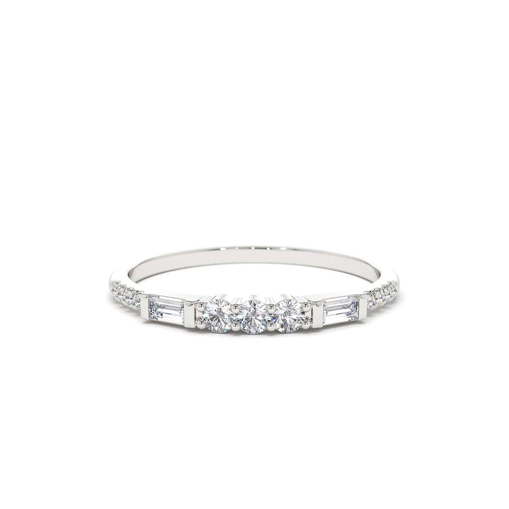 Three Diamond Equilibrium Ring in 14K Gold — view 3