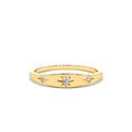 Star Setting 3 Diamond Stacking Ring in 14K Gold — view 1