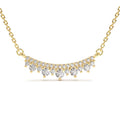Curved Bar Diamond Necklace in 14K Gold — view 1