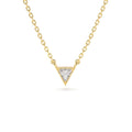 Triangle Cut Diamond Solitaire Necklace in 14K Gold — view 1