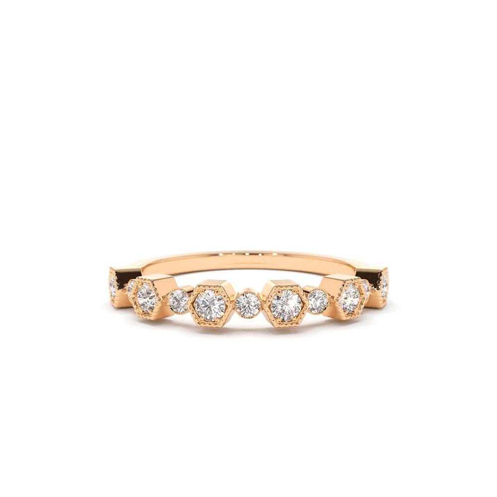 Unique Diamond Anniversary Ring in 14K Gold — view 4