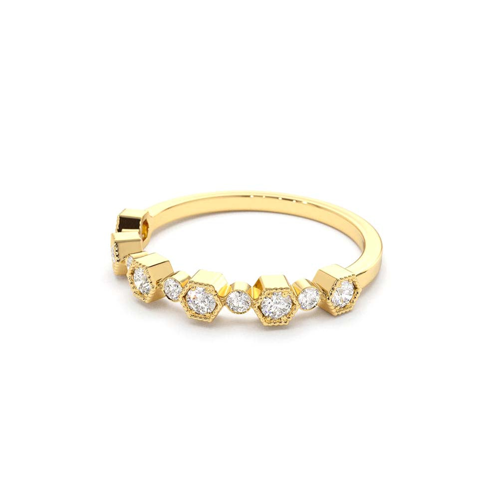 Unique Diamond Anniversary Ring in 14K Gold — view 2