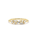 Scattered Baguette and Round Diamond Ring in 14K Gold — view 1