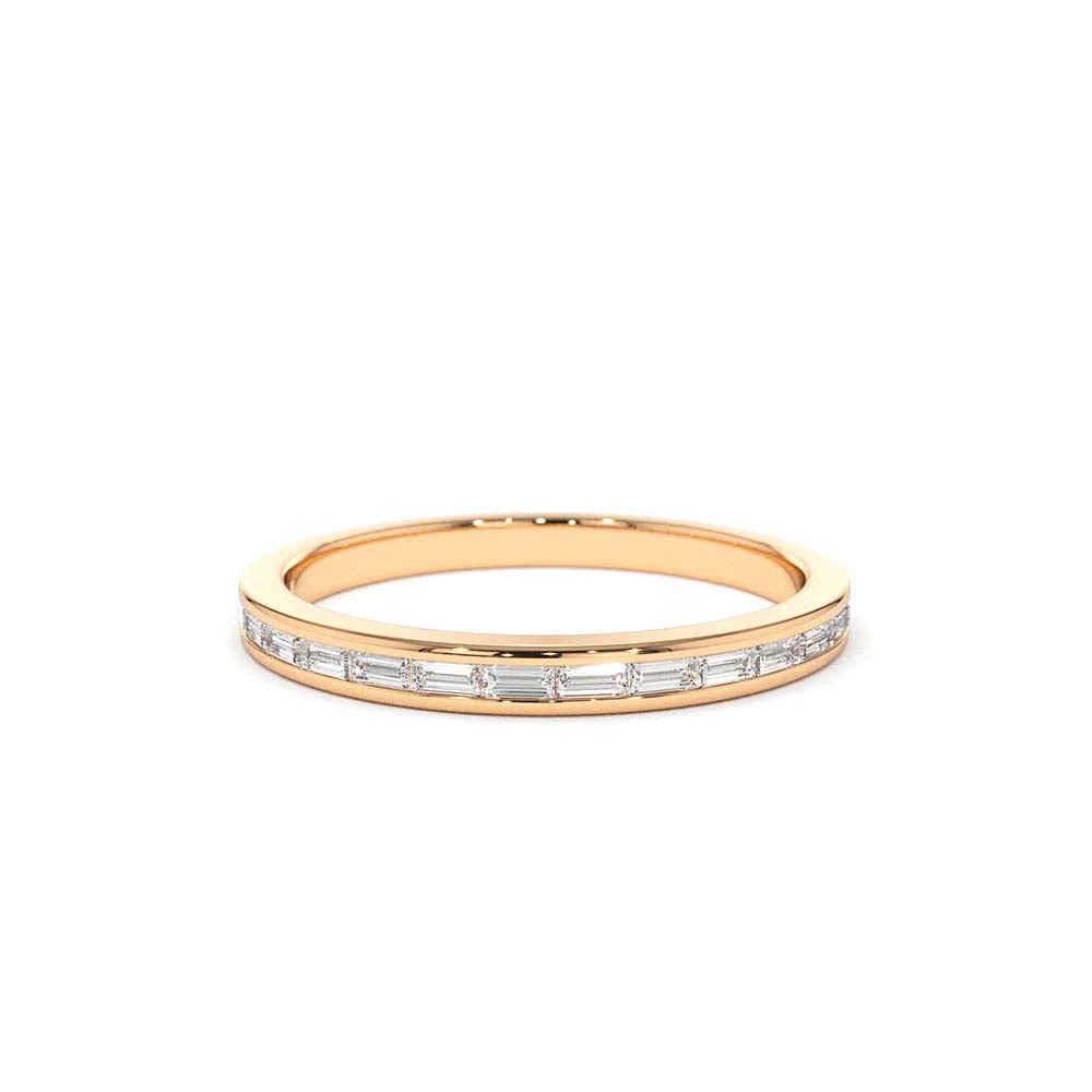 Channel Set Baguette Diamond Band in 14K Gold — view 4