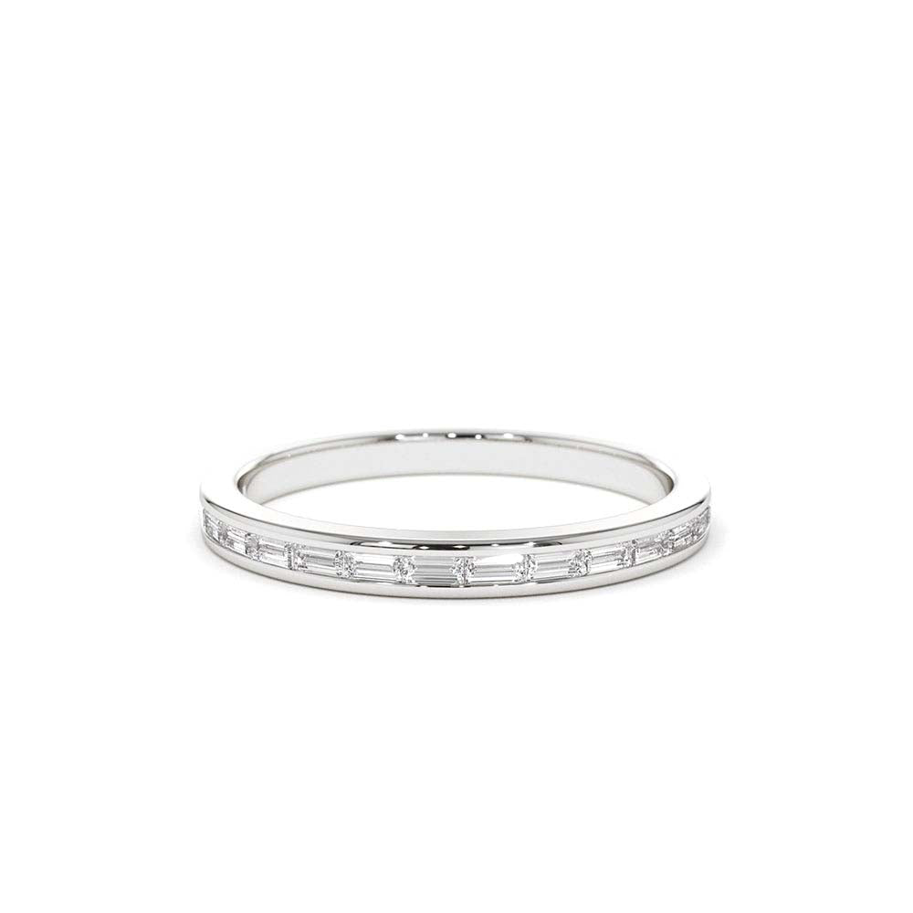 Channel Set Baguette Diamond Band in 14K Gold — view 3