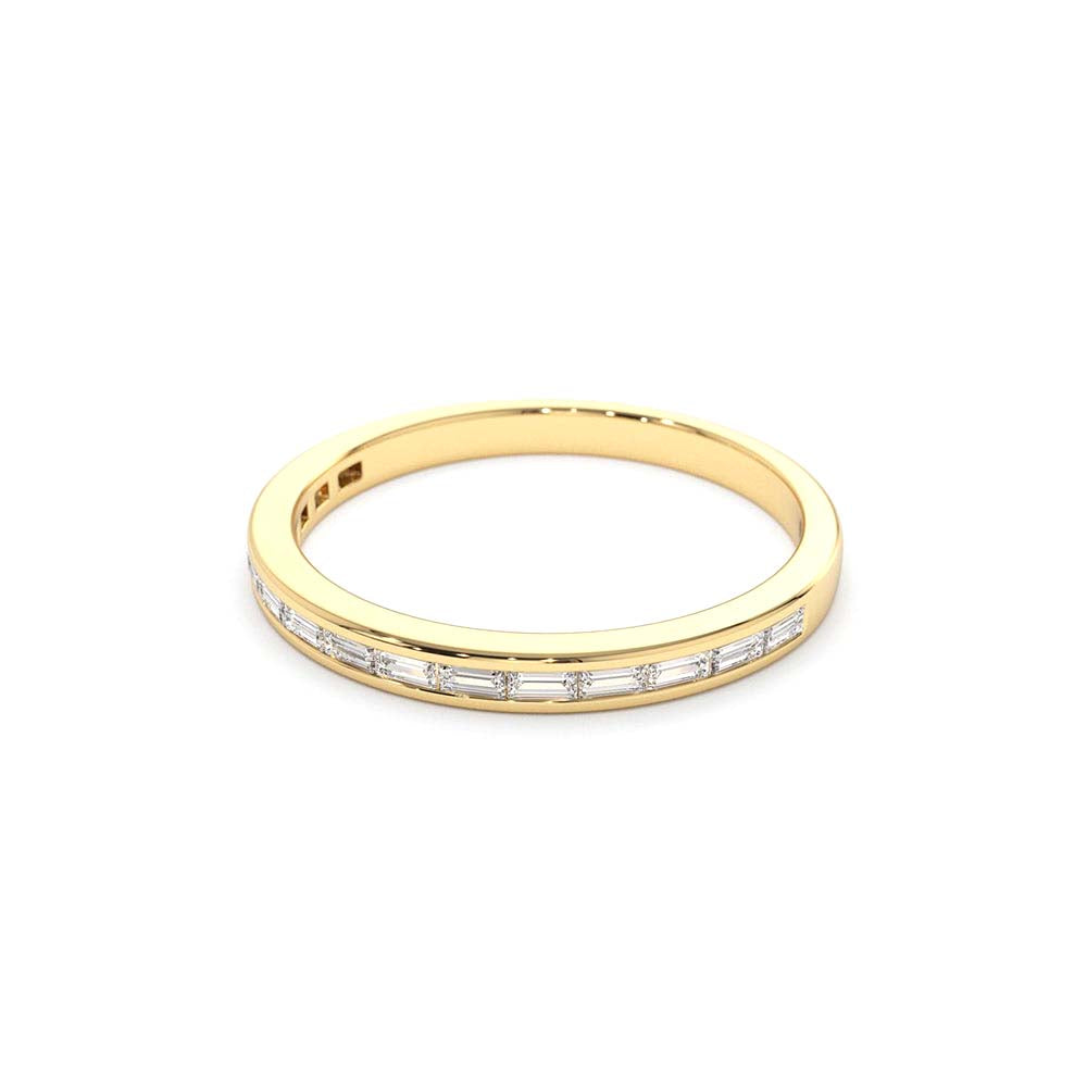 Channel Set Baguette Diamond Band in 14K Gold — view 2