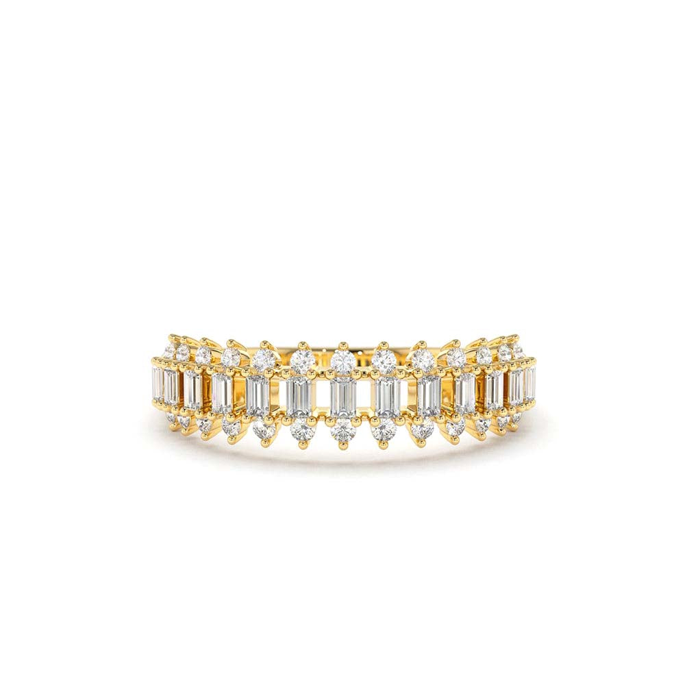 Bagguete Diamond Anniversary Ring in 14K Gold — view 1