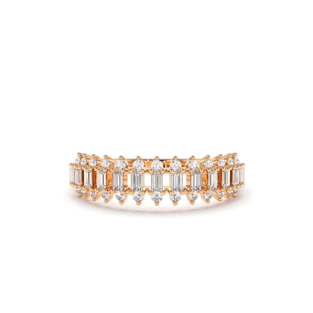 Bagguete Diamond Anniversary Ring in 14K Gold — view 4
