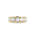 Graduating Baguette Diamond Anniversary Ring in 14K Gold — view 1