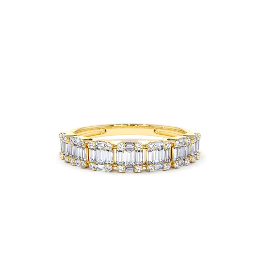 Emerald Illusion Diamond Wedding Band in 14K Gold — view 1