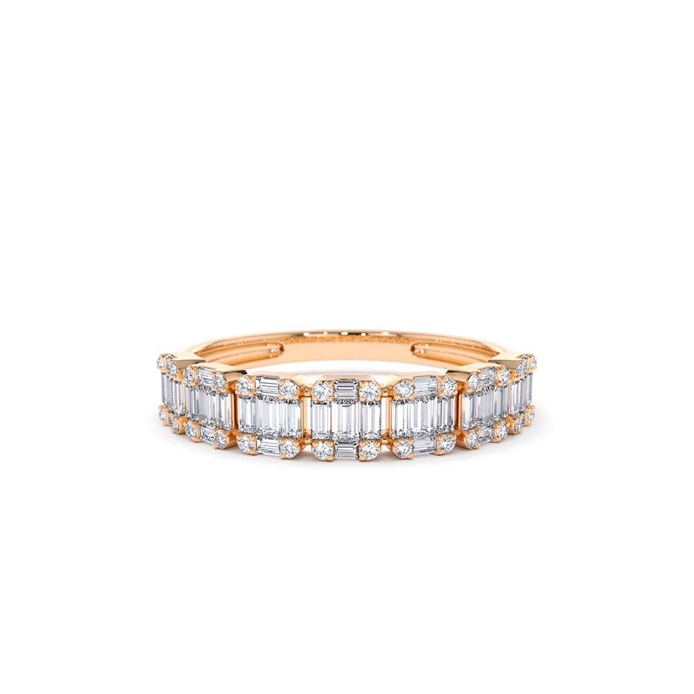 Emerald Illusion Diamond Wedding Band in 14K Gold — view 4