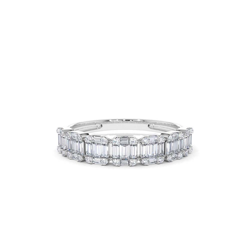Emerald Illusion Diamond Wedding Band in 14K Gold — view 3