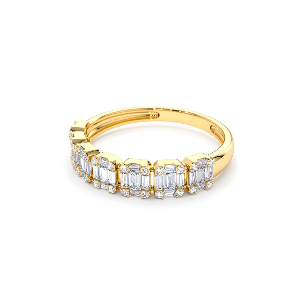 Emerald Illusion Diamond Wedding Band in 14K Gold — view 2