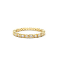 Baguette & Round Diamond Milgrain Bezel Full Eternity Ring in 14K Gold — view 1