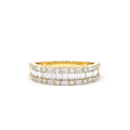 Baguette & Round Diamond Wedding Band in 14K Gold — view 1