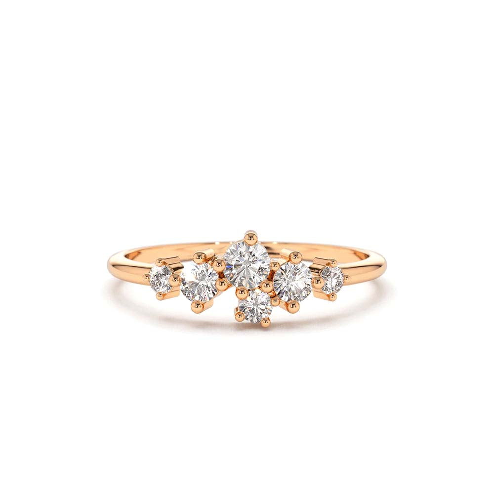 Large Diamond Cluster Ring in 14K Gold — view 4