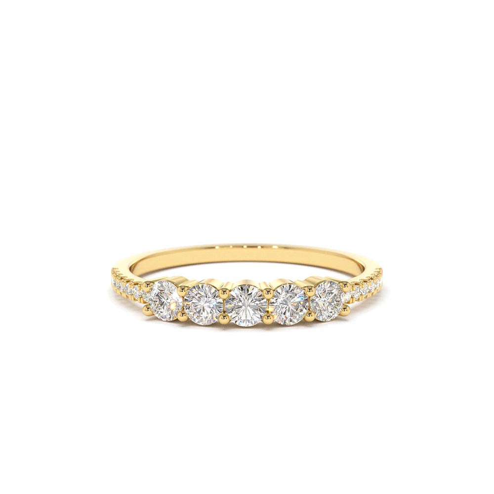 5 Stone Diamond Anniversary Ring in 14K Gold — view 1