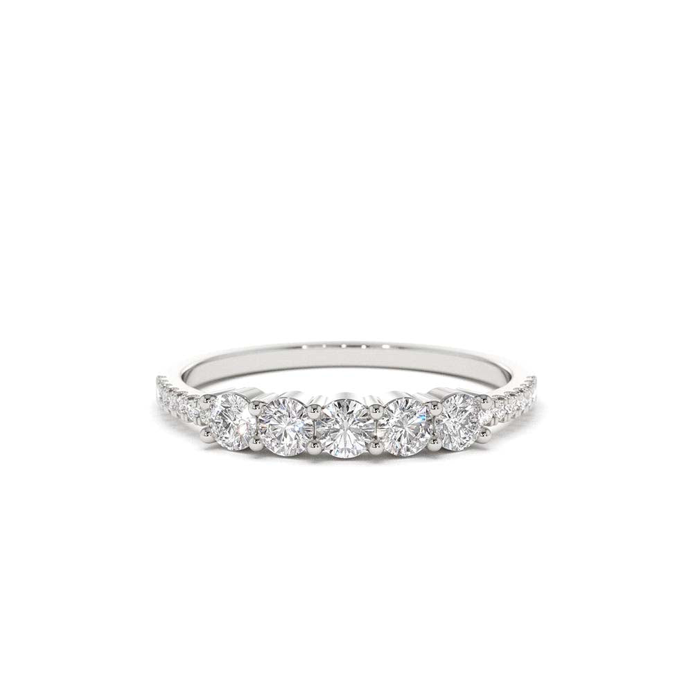 5 Stone Diamond Anniversary Ring in 14K Gold — view 4
