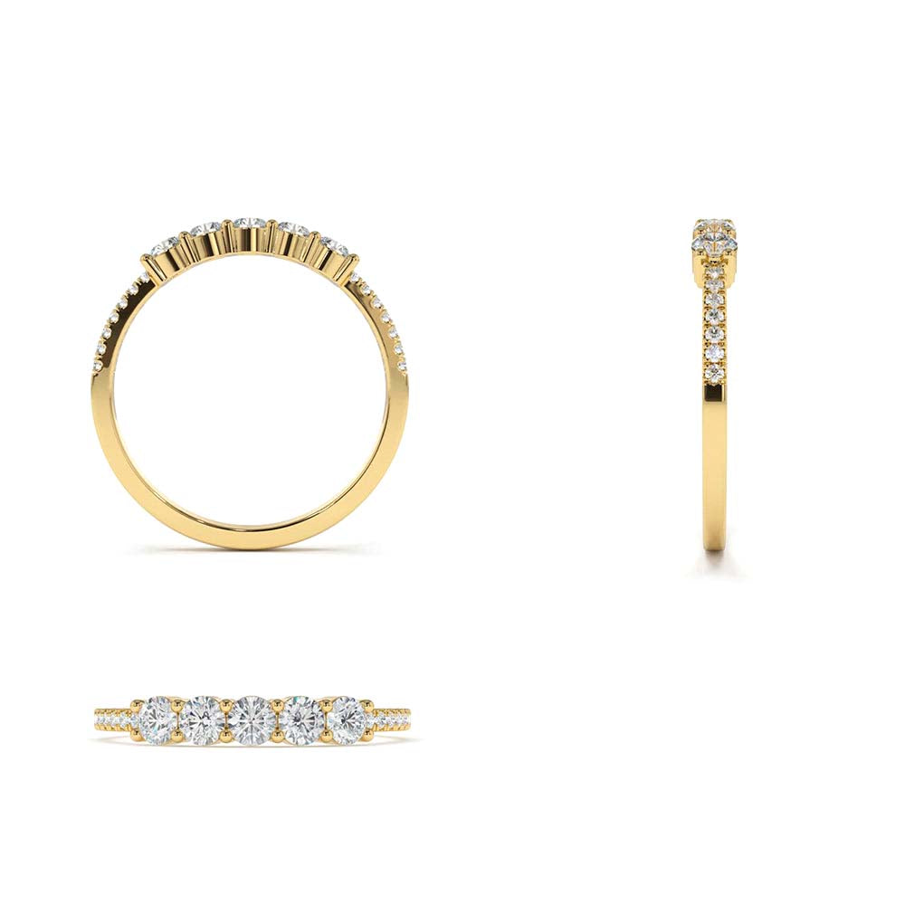 5 Stone Diamond Anniversary Ring in 14K Gold — view 3