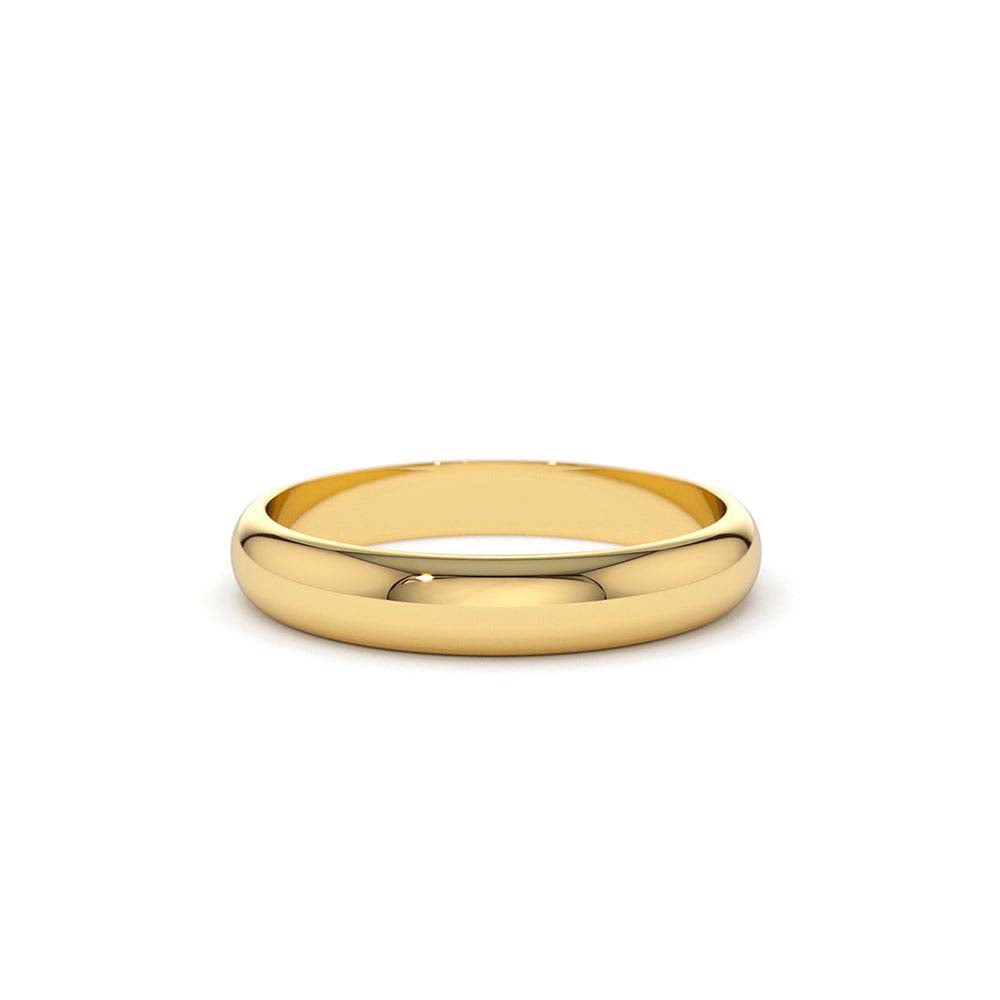 3MM Classic Dome Unisex Wedding Ring in 14K Gold — view 1