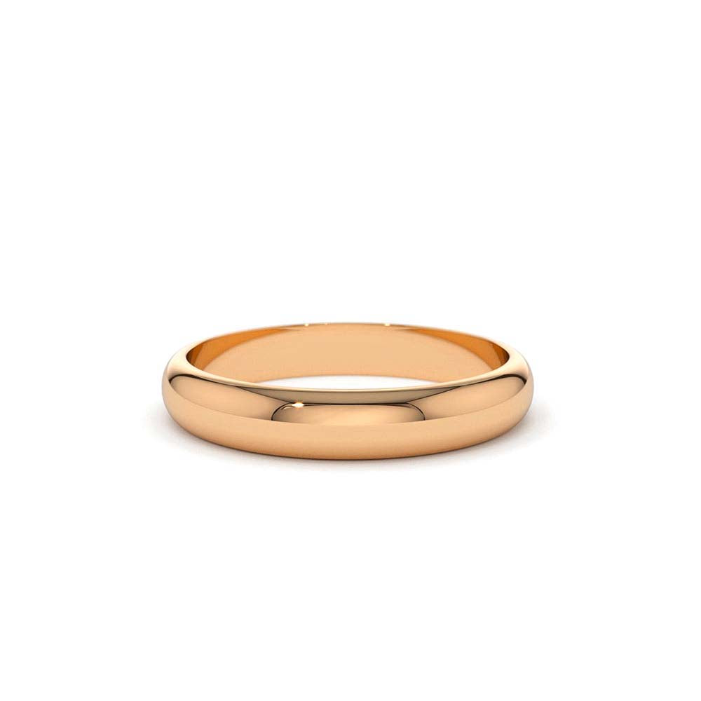 3MM Classic Dome Unisex Wedding Ring in 14K Gold — view 5