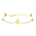 Dangling Diamond Bracelet with Dangling Gold Disc in 14K Gold — view 1