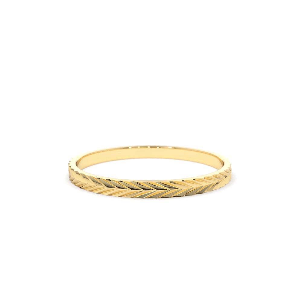 Chevron Herringbone Eternity Cut Ring in 14K Gold — view 1