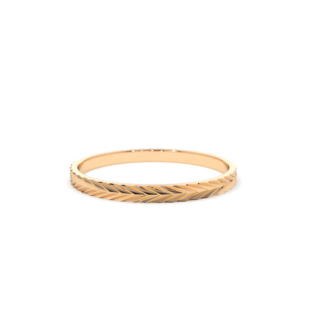 Chevron Herringbone Eternity Cut Ring in 14K Gold — view 5