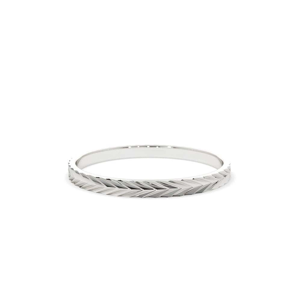 Chevron Herringbone Eternity Cut Ring in 14K Gold — view 4