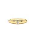 Dome Diamond Bezel Ring in 14K Gold — view 1