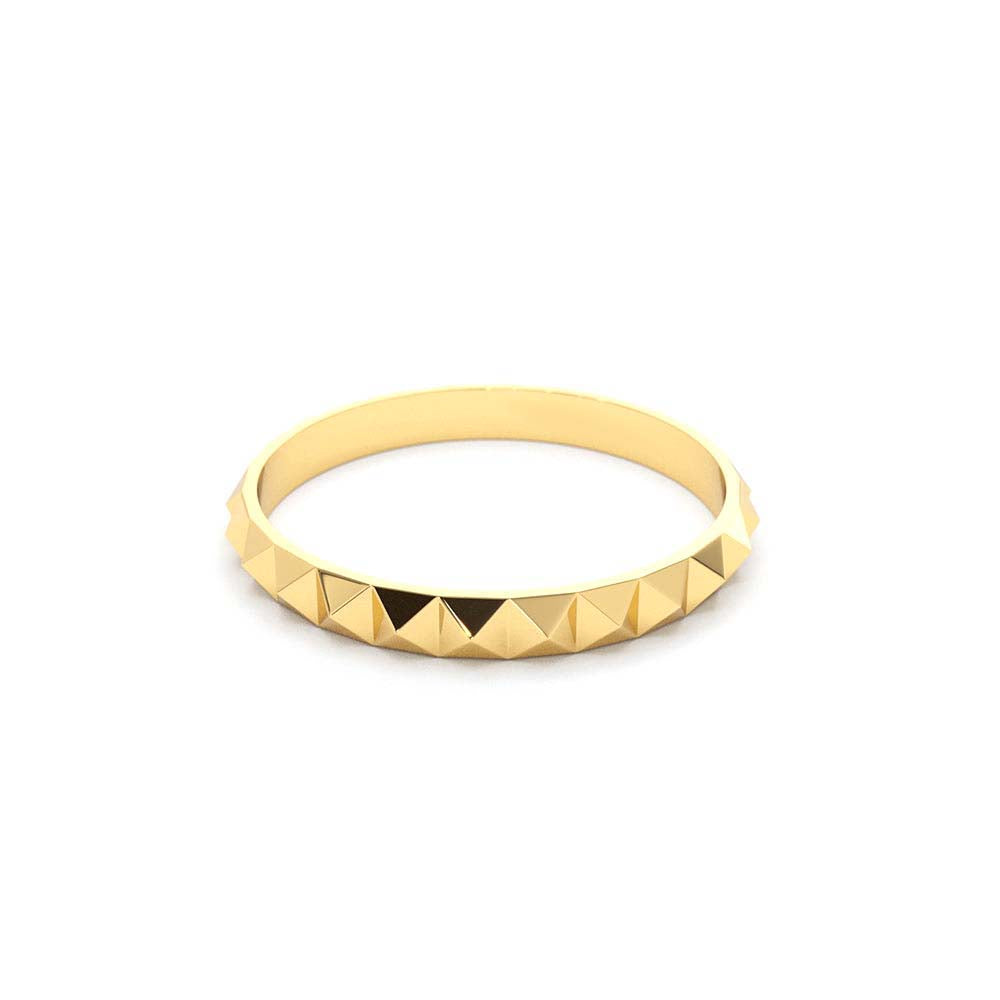 Spike Pyramid Eternity Ring in 14K Gold — view 2
