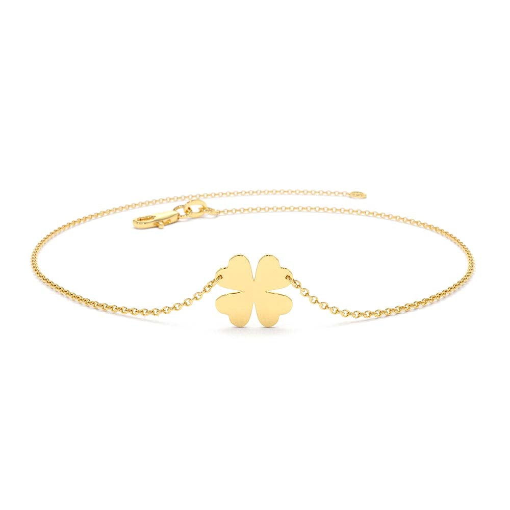 Four Leaf Clover Charm Bracelet in 14K Gold — view 1