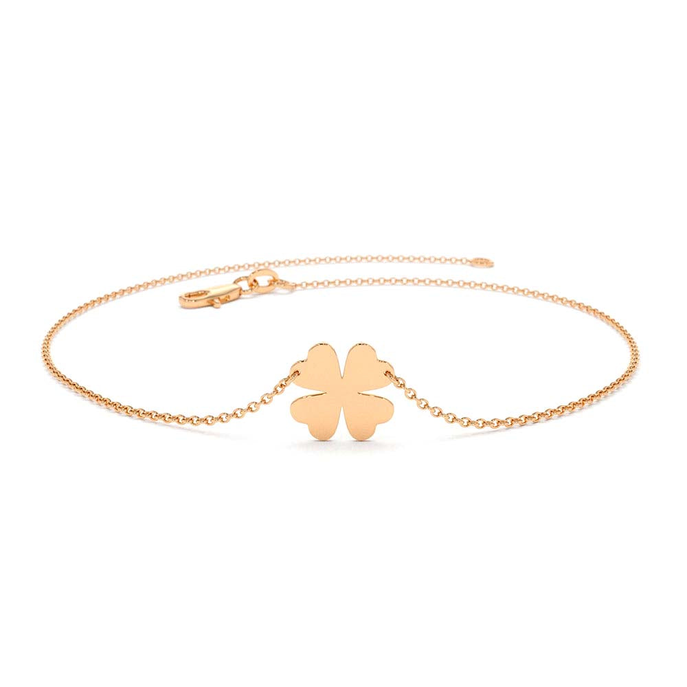 Four Leaf Clover Charm Bracelet in 14K Gold — view 4