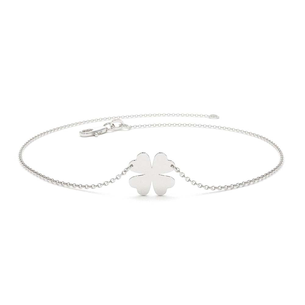 Four Leaf Clover Charm Bracelet in 14K Gold — view 3