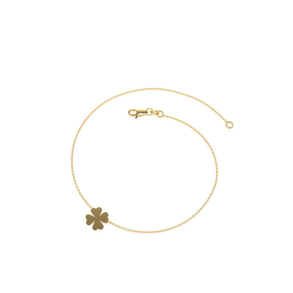 Four Leaf Clover Charm Bracelet in 14K Gold — view 2