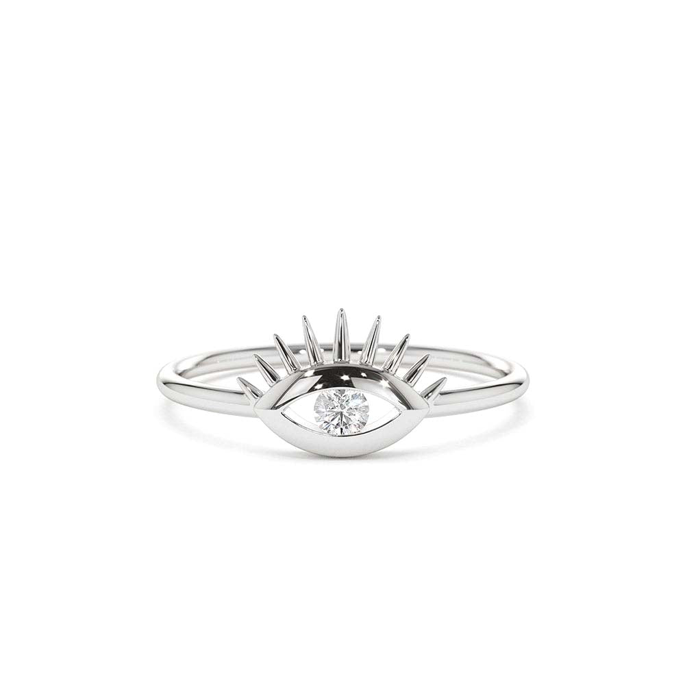 Diamond Evil Eye Ring in 14K Gold — view 3
