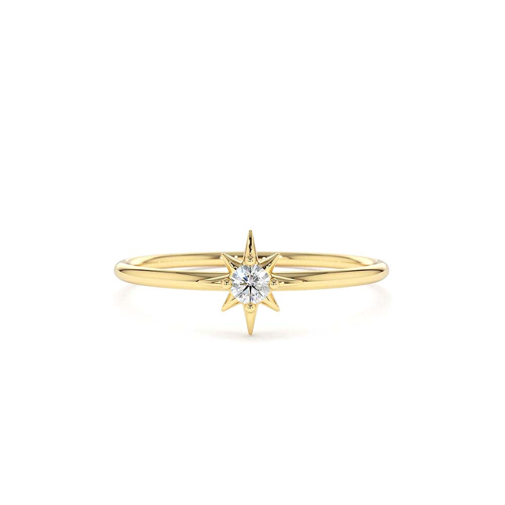 North Star Stacking Diamond Ring in 14K Gold — view 1