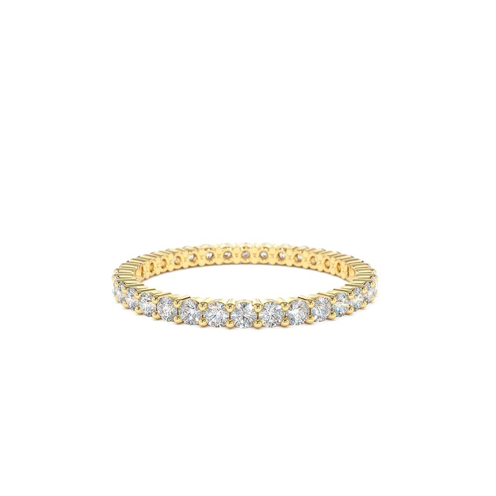 Prong Setting Diamond Eternity Ring in 14K Gold — view 1