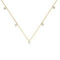 Dangling Diamond Solitaire Necklace in 14K Gold — view 1