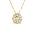 Floral Diamond Pendant in 14K Gold — view 1