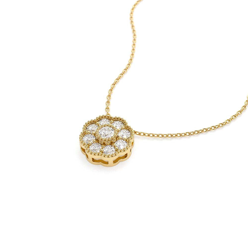 Floral Diamond Pendant in 14K Gold — view 2