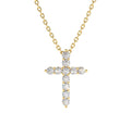 Diamond Cross Necklace in 14K Gold — view 1