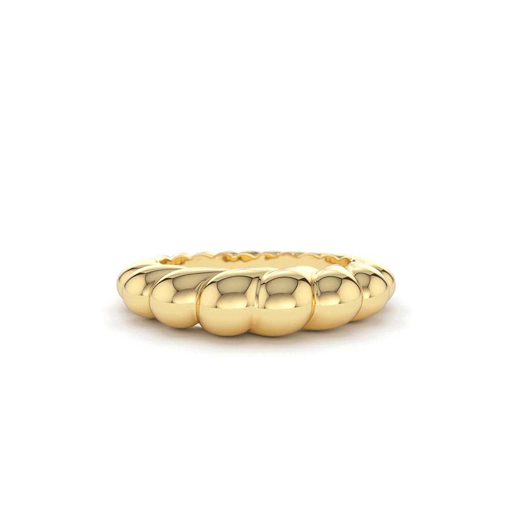 Chunky Twisted Dome Ring in 14K Gold — view 1