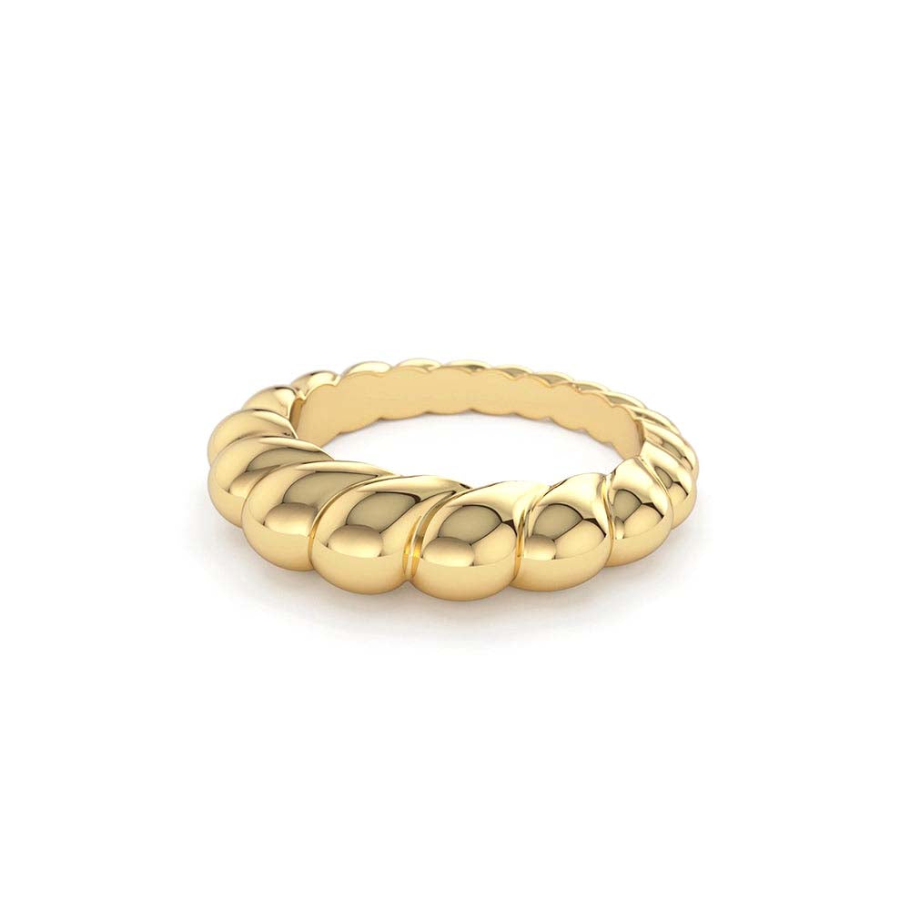 Chunky Twisted Dome Ring in 14K Gold — view 2