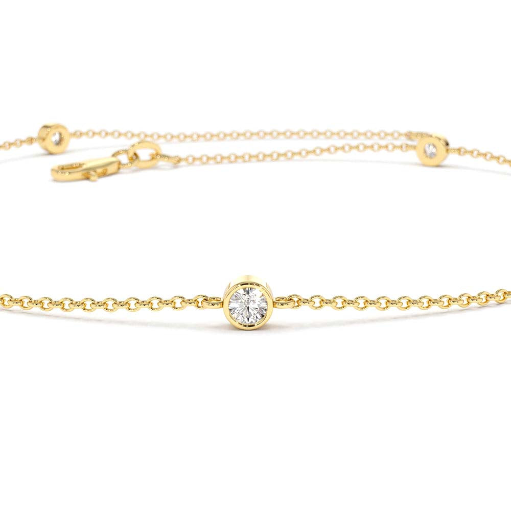 Diamond by The Yard Solitaire Bracelet in 14K Gold — view 2