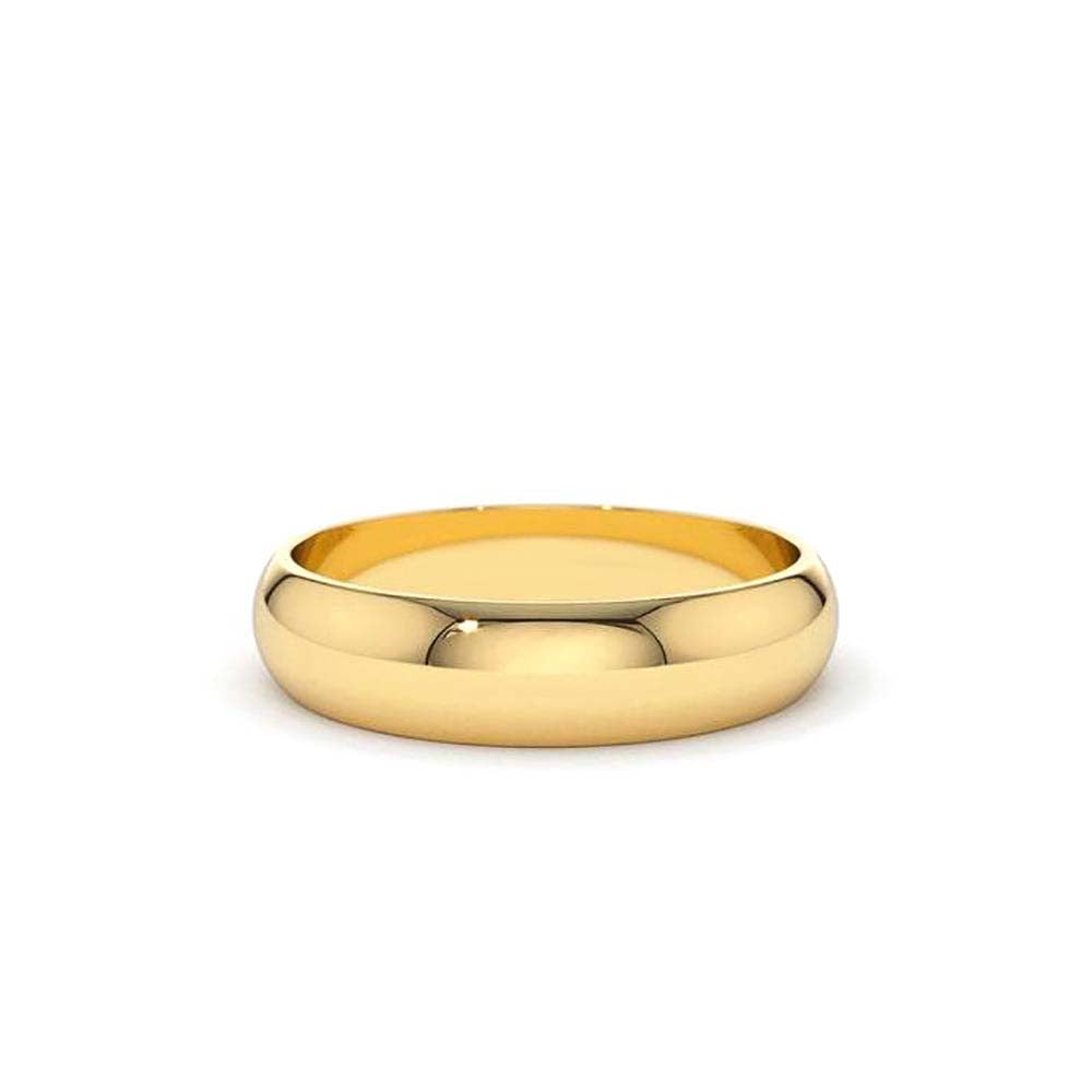 Classic Dome 4MM Unisex Wedding Ring in 14K Gold — view 1